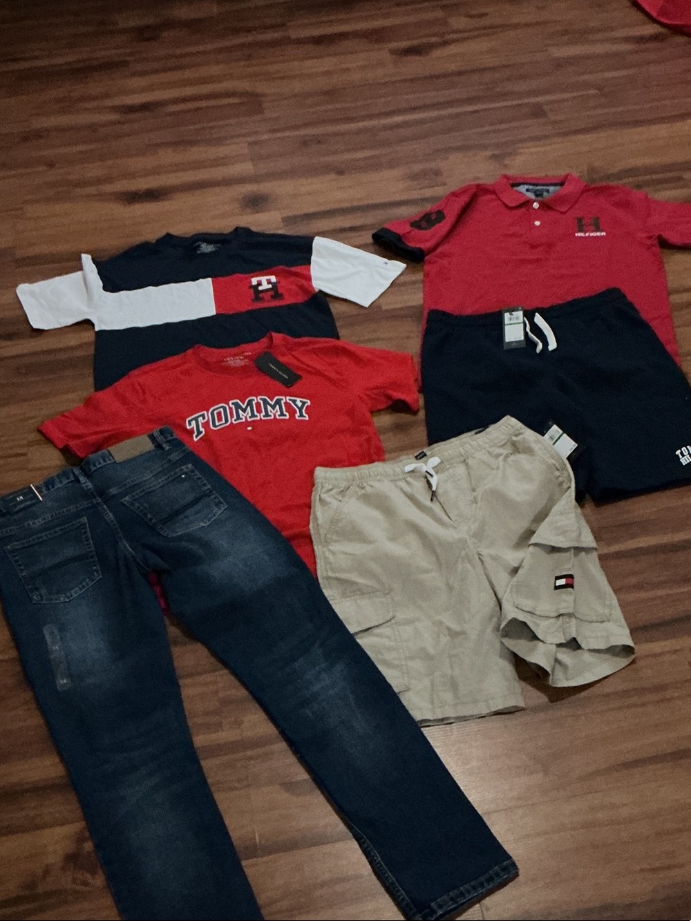 Bundle comboTommy Hilfiger Kids Red Logo & Colorblock Tee Set nwt sz 14